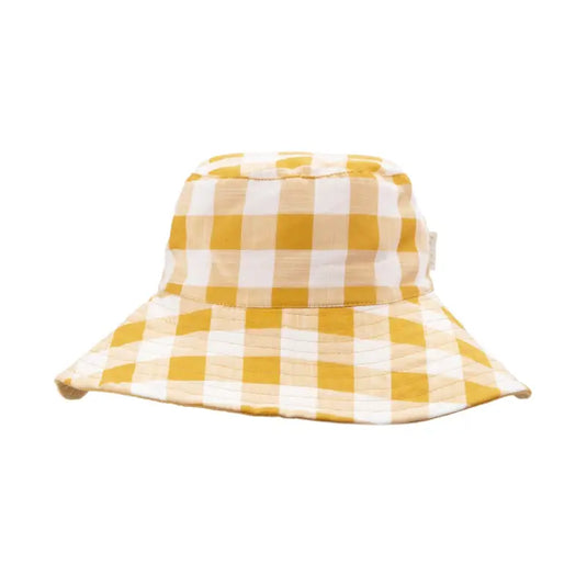 Chapeau de soleil carreaux rétro ocre - 50% de réduction - Rockahula - échantillons - Accessoire enfant