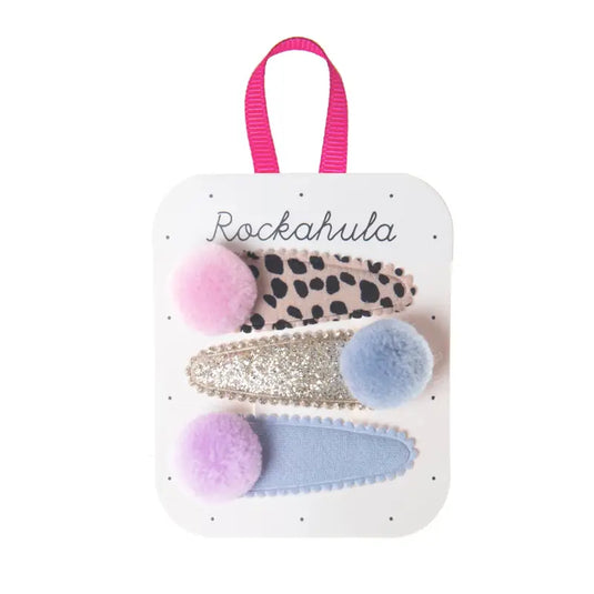 Pinces à pompons léopard Luna - 50% de réduction - Rockahula - échantillons - Accessoire enfant