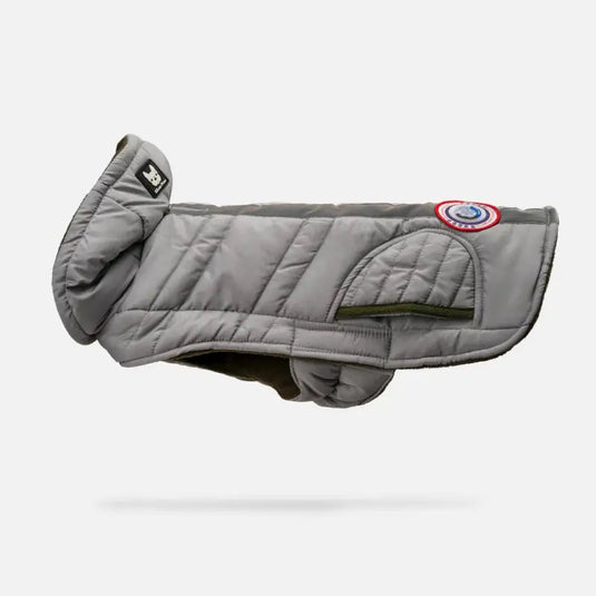 Manteau Puffer Gris pour chien - Boutique Animo - Manteau pour chien