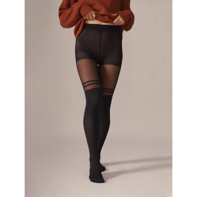 Load image into Gallery viewer, Collants cuissardes à double rayures - From Rachel - Fev25 - Collant
