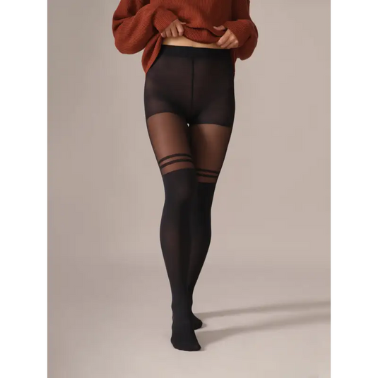 Collants cuissardes à double rayures - From Rachel - Fev25 - Collant