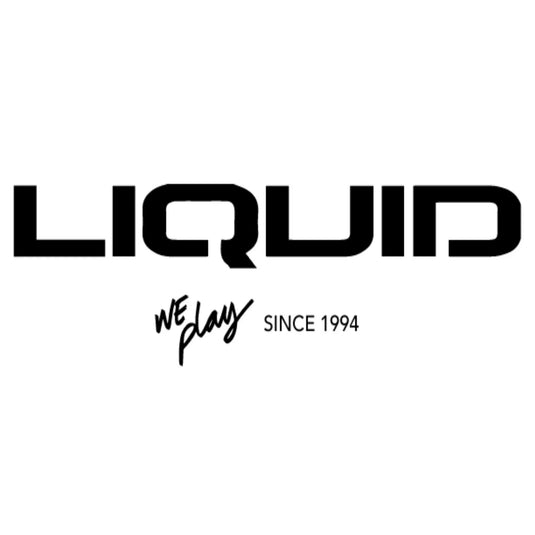Logo texte noir pour Liquid avec le slogan 'Nous jouons DEPUIS 1994'.