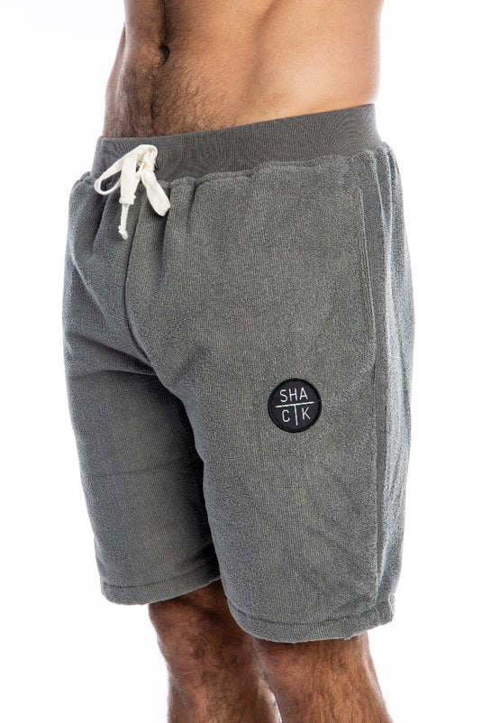 Short jogger en microfibre gris camo - Unisexe