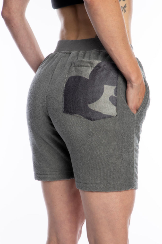 Chargez l&#39;image dans la visionneuse de la galerie, Short jogger en microfibre gris camo - Unisexe
